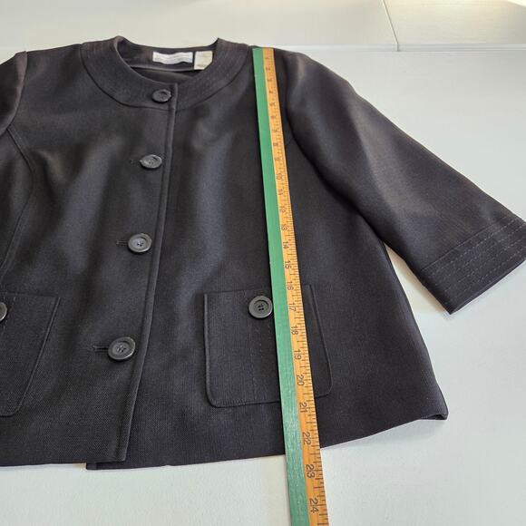 Alfred Dunner Black Button Up Jacket Vintage Style Woman's Size 12P - Picture 6 of 7